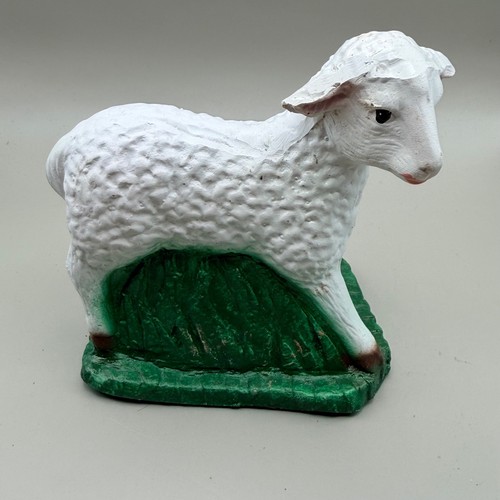 Vintage plaster lamb figurine - plaster,